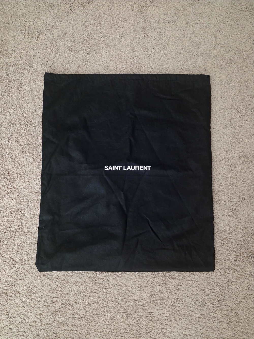 Saint Laurent Black Fabric Dust Cover with White Center Logo